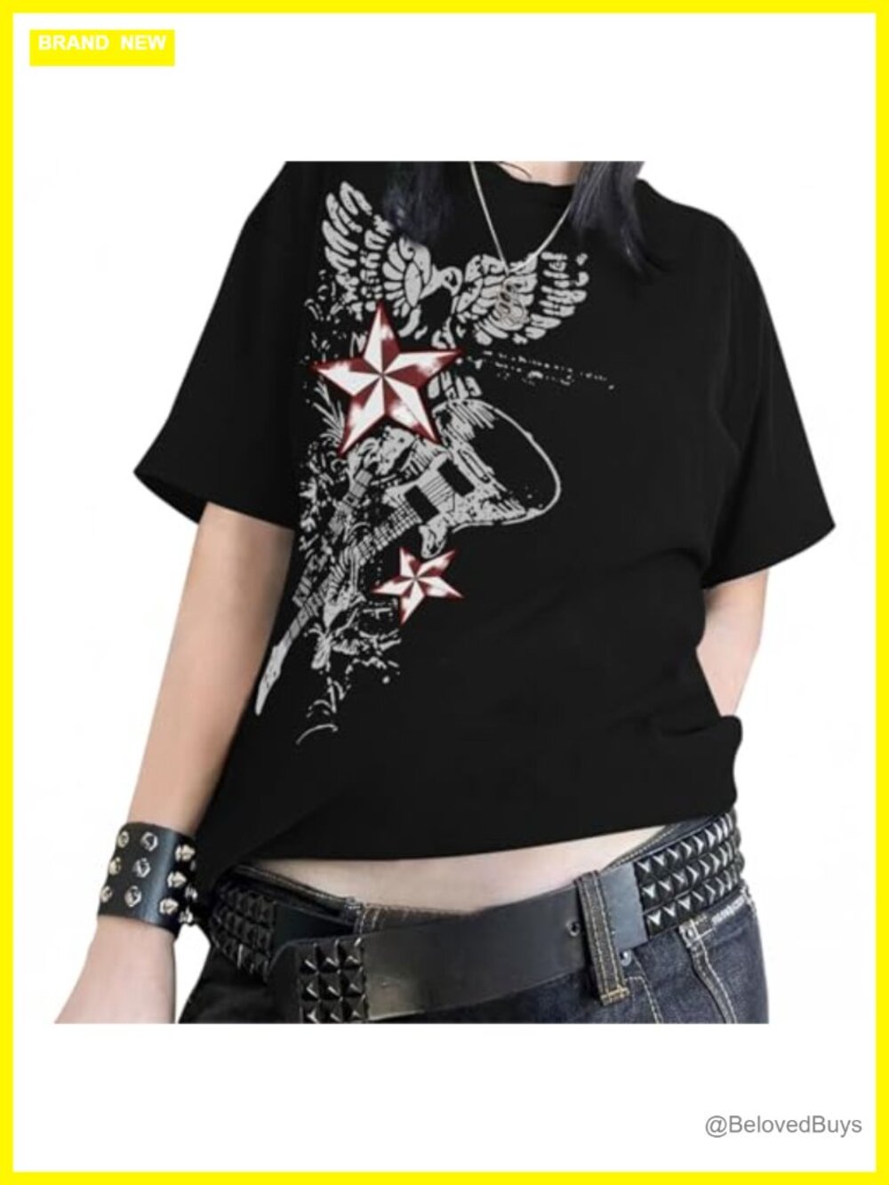 Oversized Vintage Rock Band Graphic T Shirt Women Y2K Grunge Concert Tee